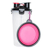 2-IN-1 PET WATER & FOOD TRAVEL BOTTLE WITH 2 FOLDABLE BOWLS