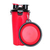 2-IN-1 PET WATER & FOOD TRAVEL BOTTLE WITH 2 FOLDABLE BOWLS